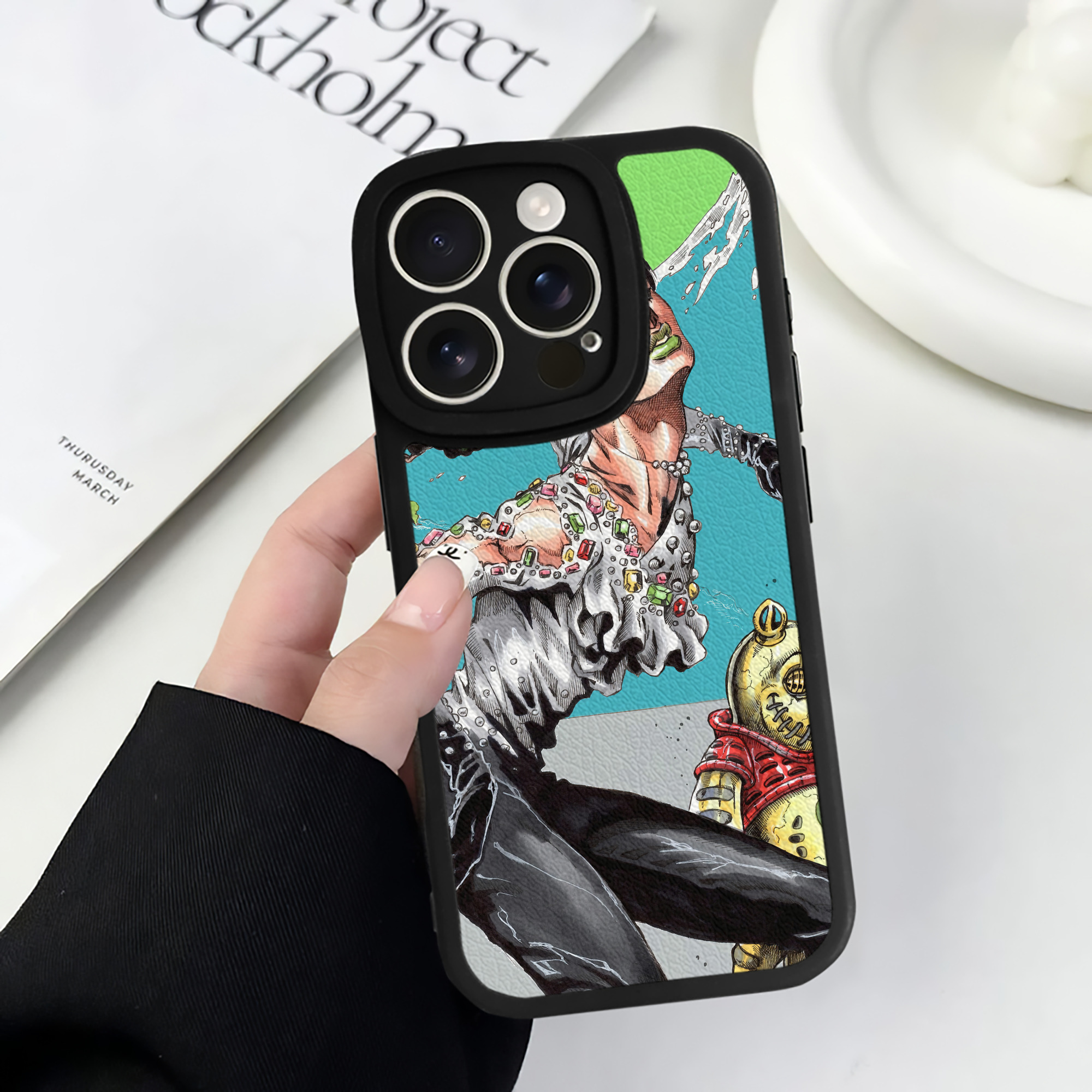 （画像用） ジョジョの奇妙な冒険 JoJo's Bizarre Adventure 【iPhone 16シリーズ対応】シリコンスマホケース（レザー調） 材質：シリコン